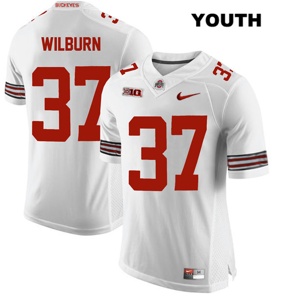 Ohio State Buckeyes Youth Trayvon Wilburn #37 White Authentic Nike College NCAA Stitched Football Jersey OK19F47IV